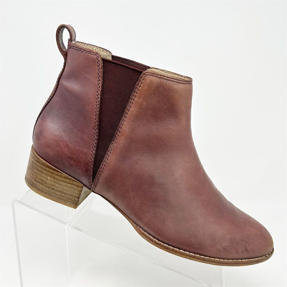 Madewell Women's Carina Purple Red Pink Leather Ankle Chelsea Boots Size 10